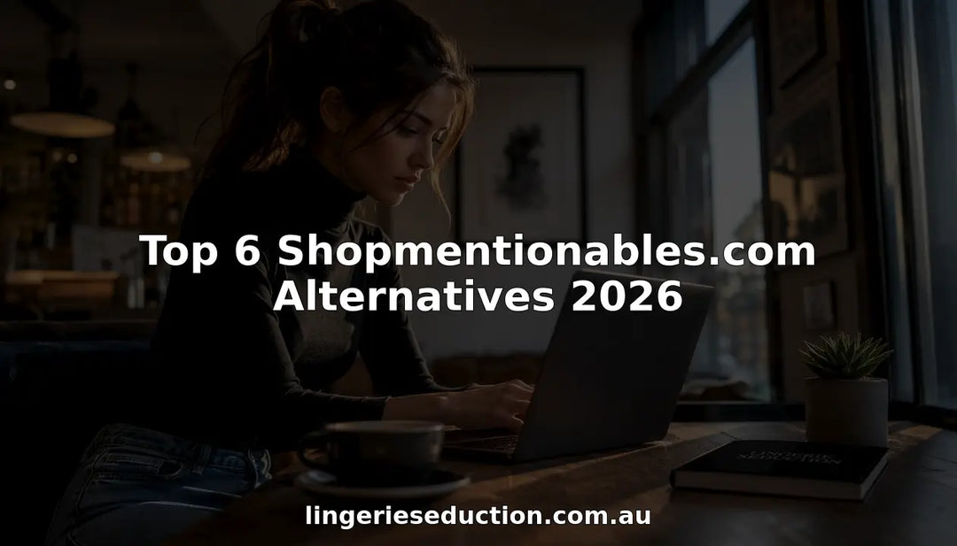 Woman browsing lingerie alternatives online at home