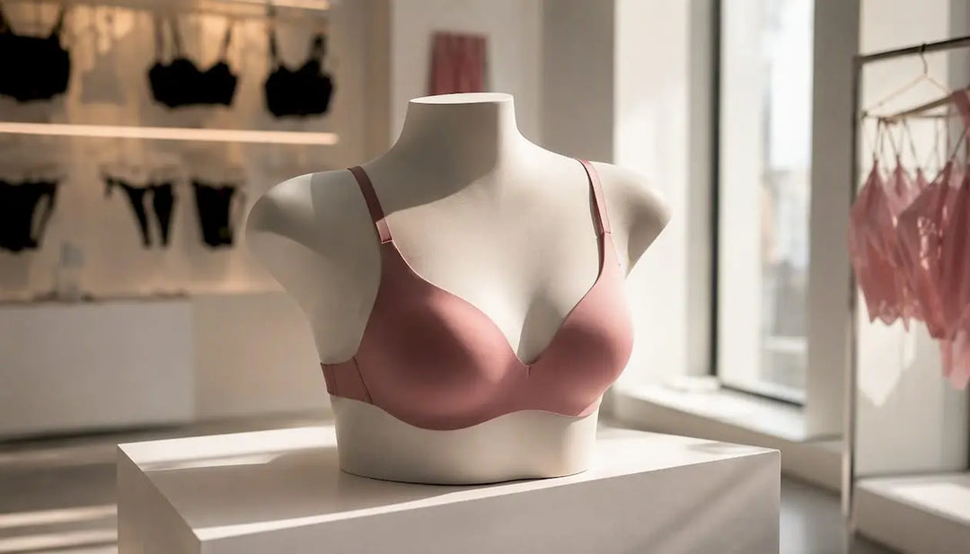 Close-up of seamless t-shirt bra cup on mannequin