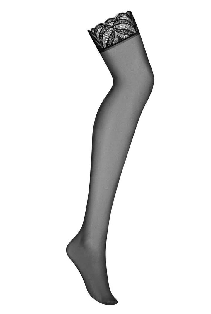 sheer black lace top stockings