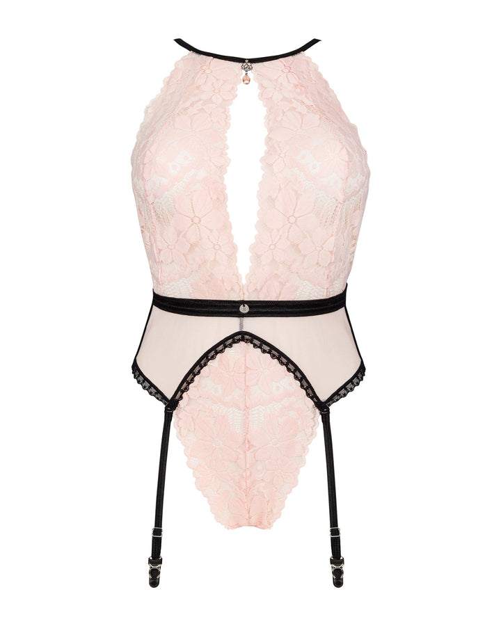 pink lingerie with garters