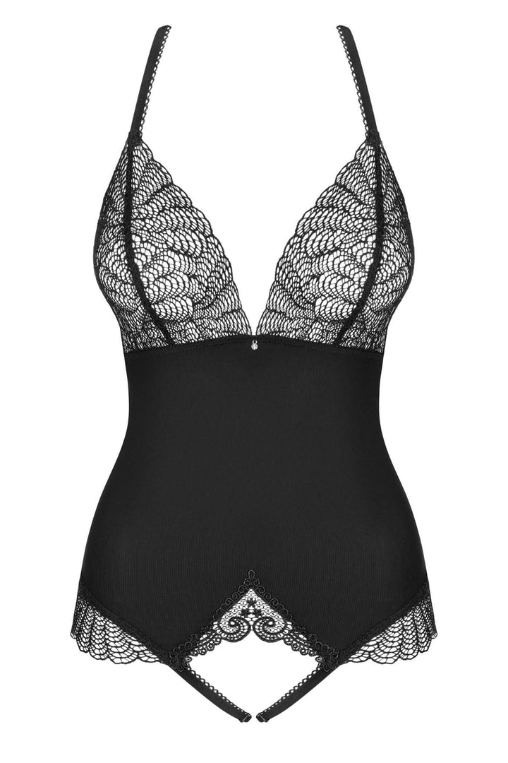 black crotchless lingerie