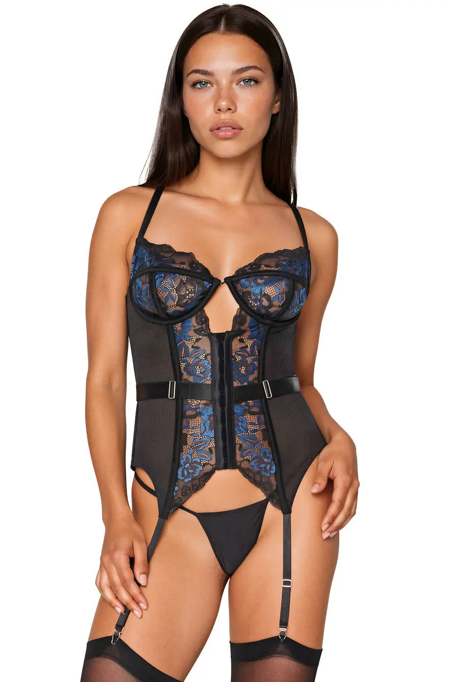 black and blue corset