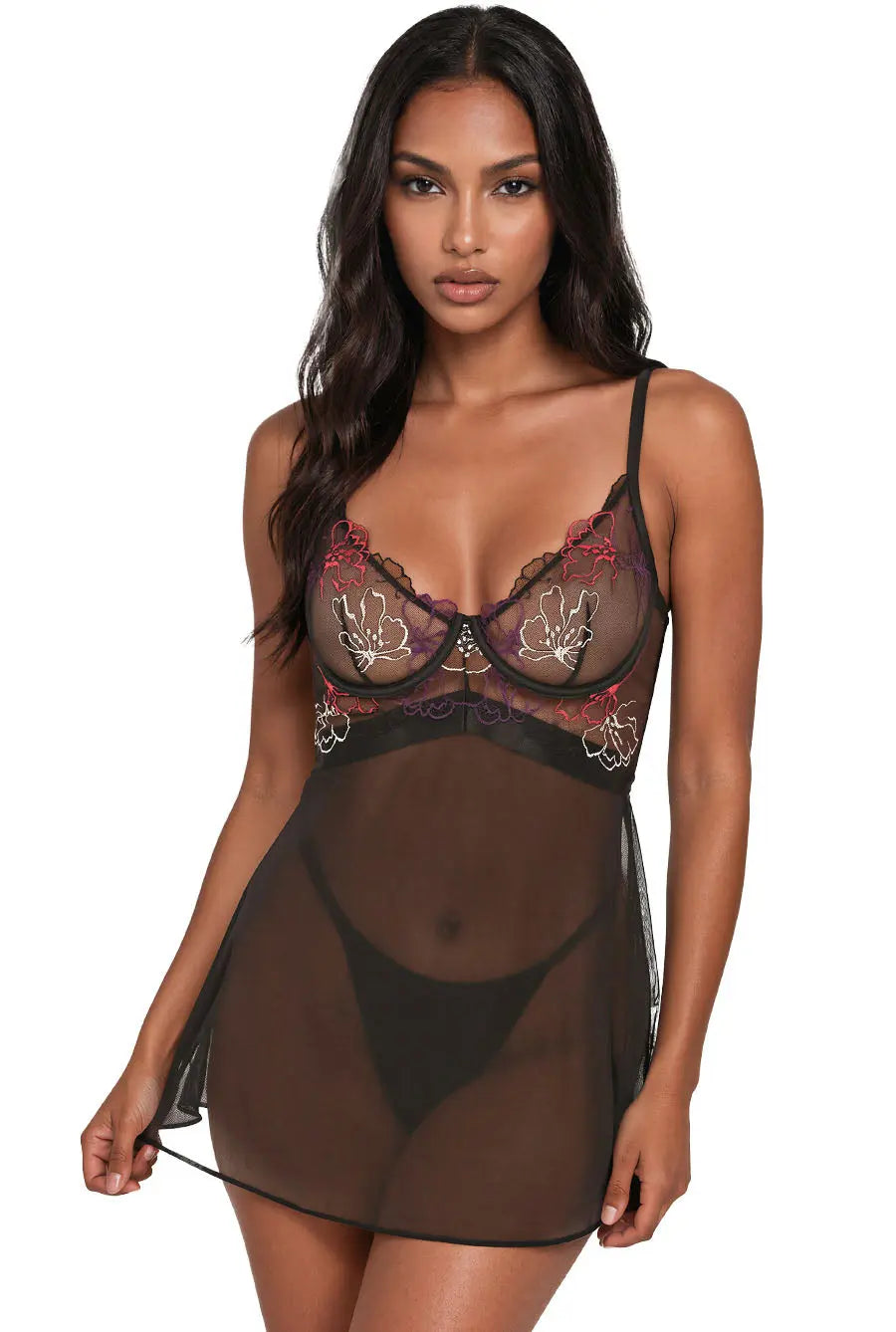 sheer black babydoll