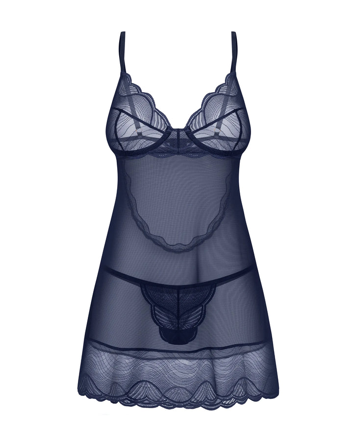 sheer blue babydoll lingerie