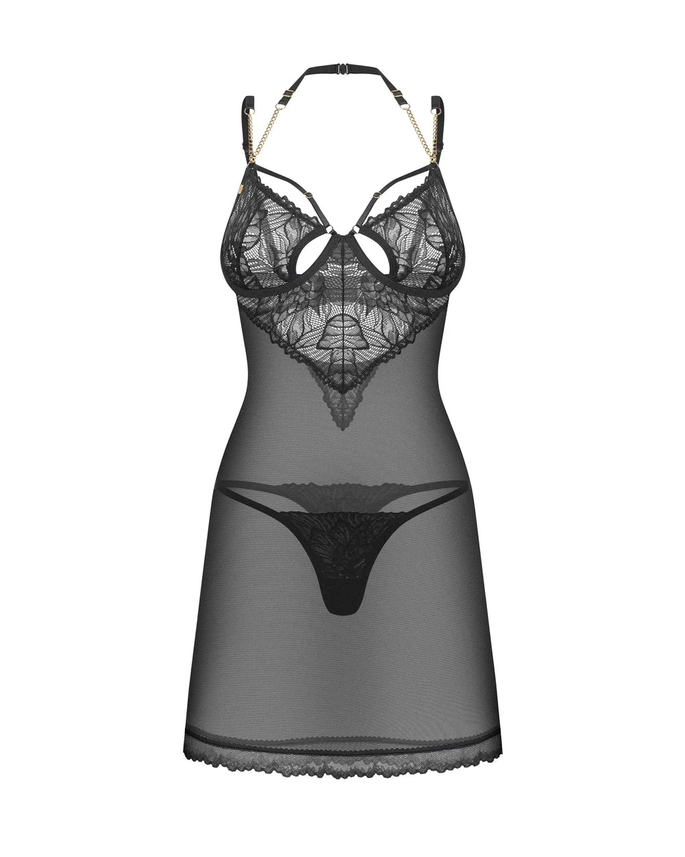 sheer black lingerie set