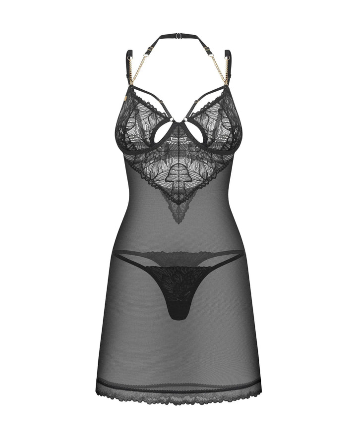 sheer black lingerie set
