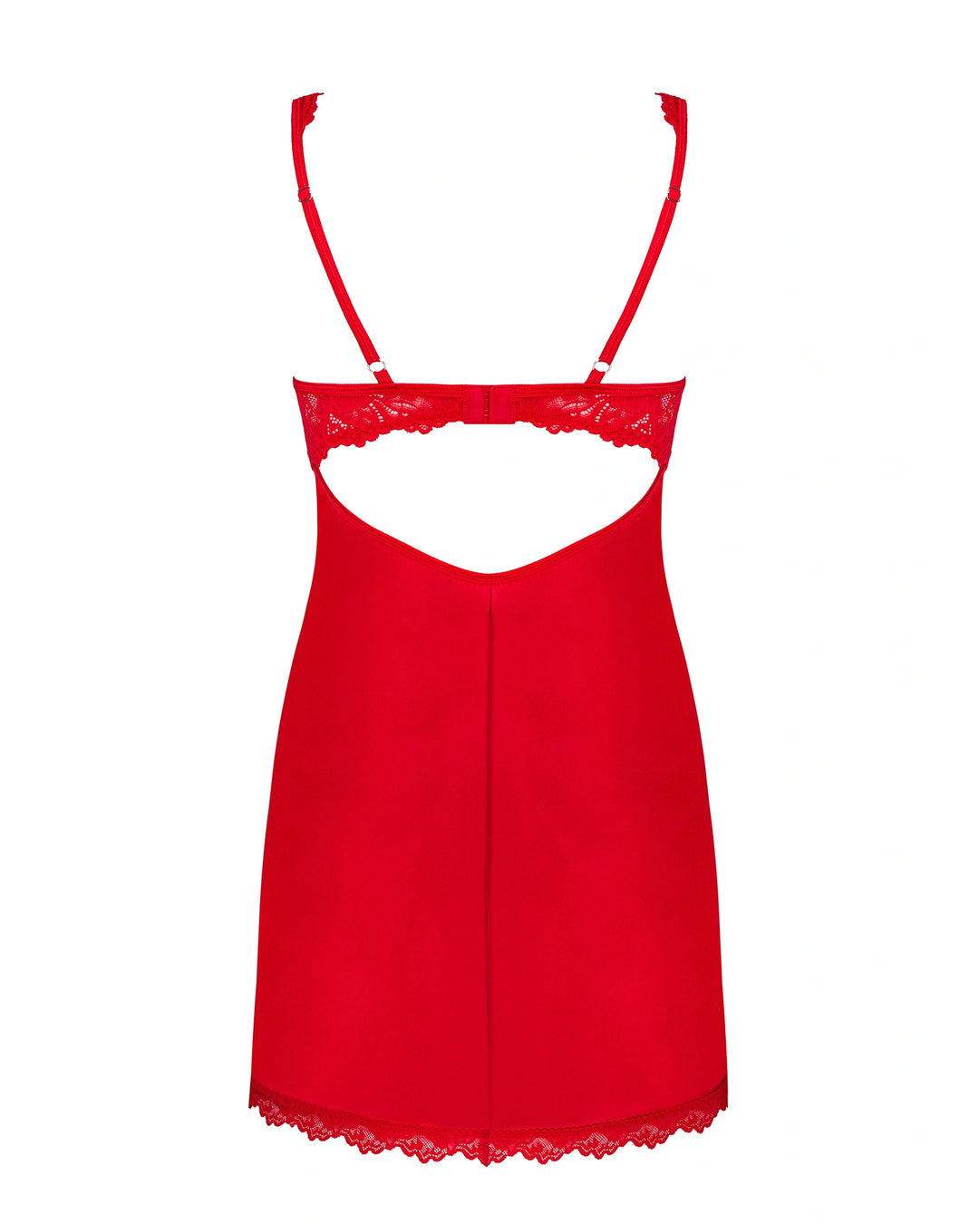 Luxe Red Lace & Satin Babydoll Set Lingerie Seduction