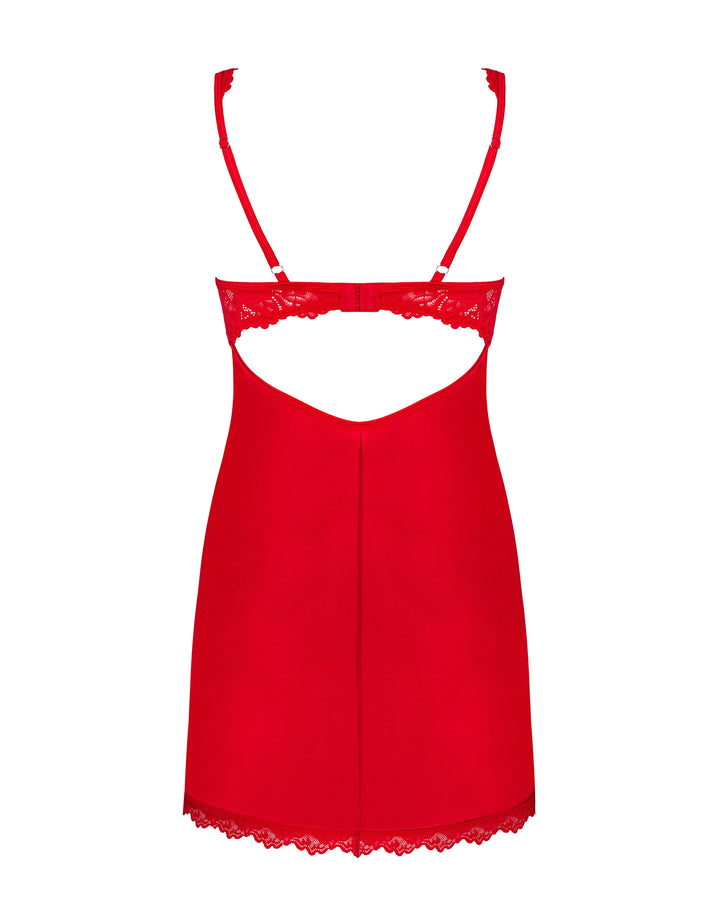 Luxe Red Lace & Satin Babydoll Set Lingerie Seduction