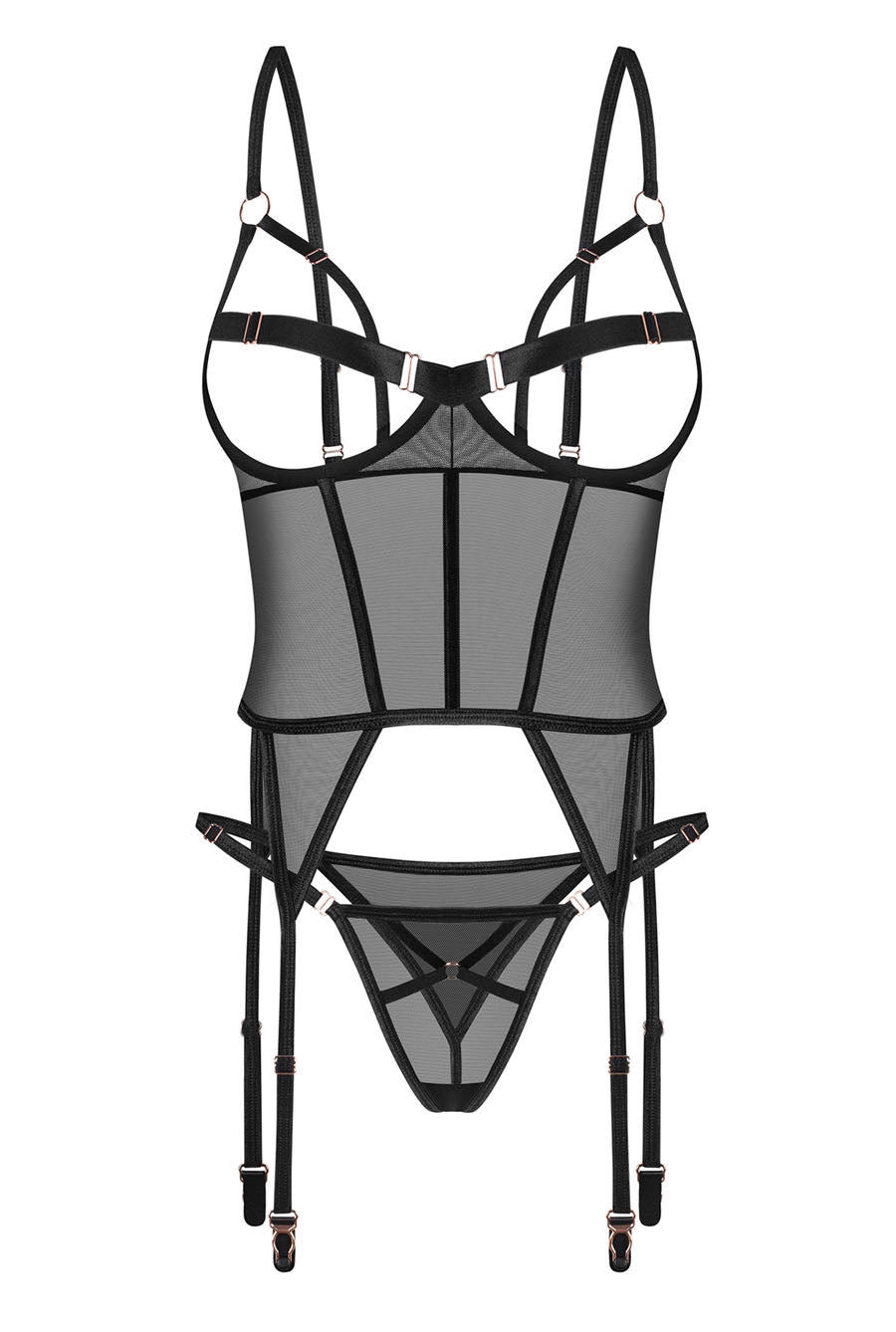 cupless black corset