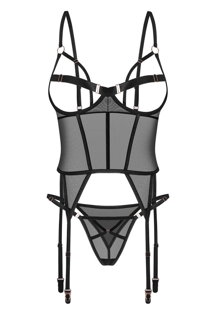 cupless black corset