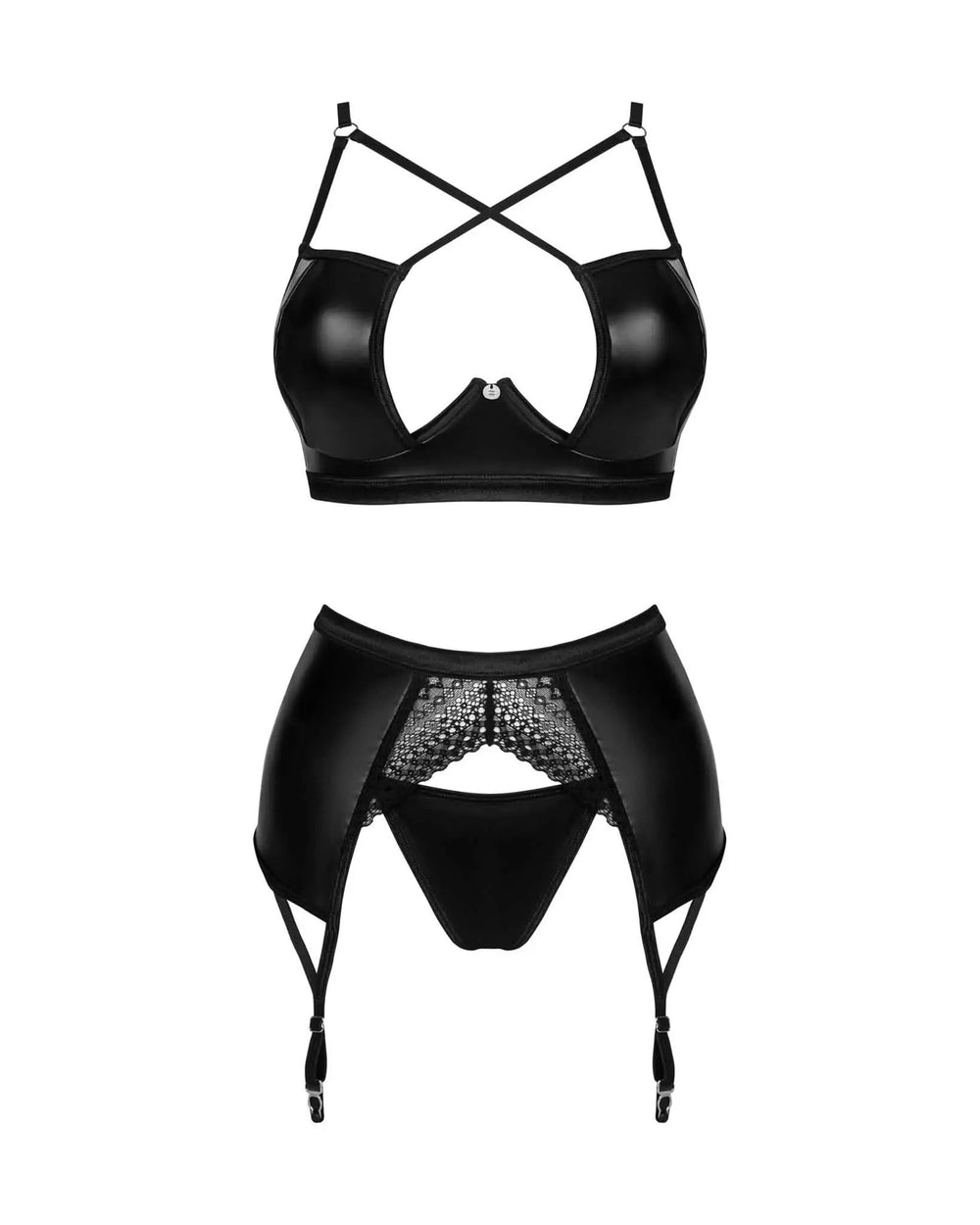 leather womens bra set