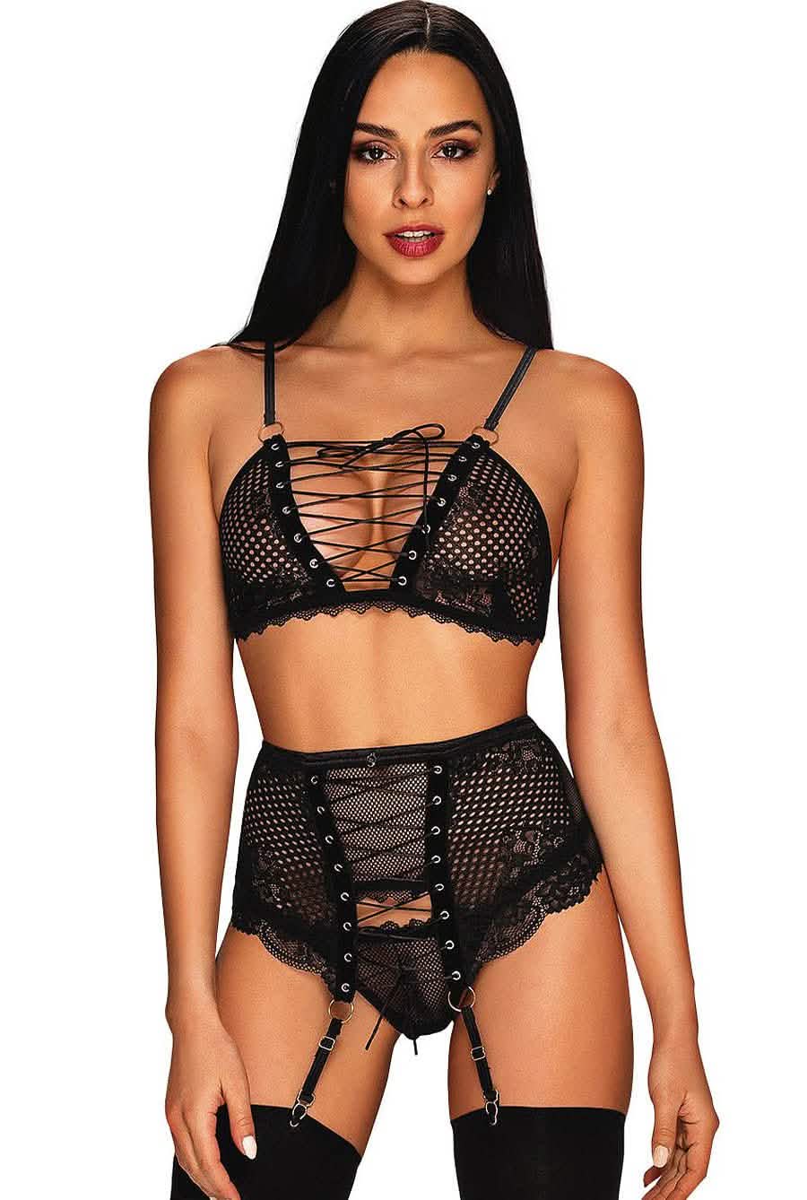 Sexy Fishnet Bra Lingerie Set