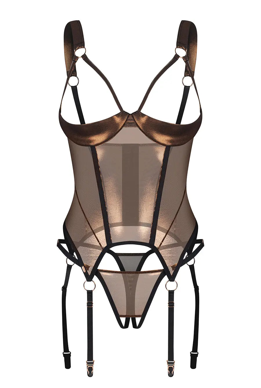 gold cupless corset