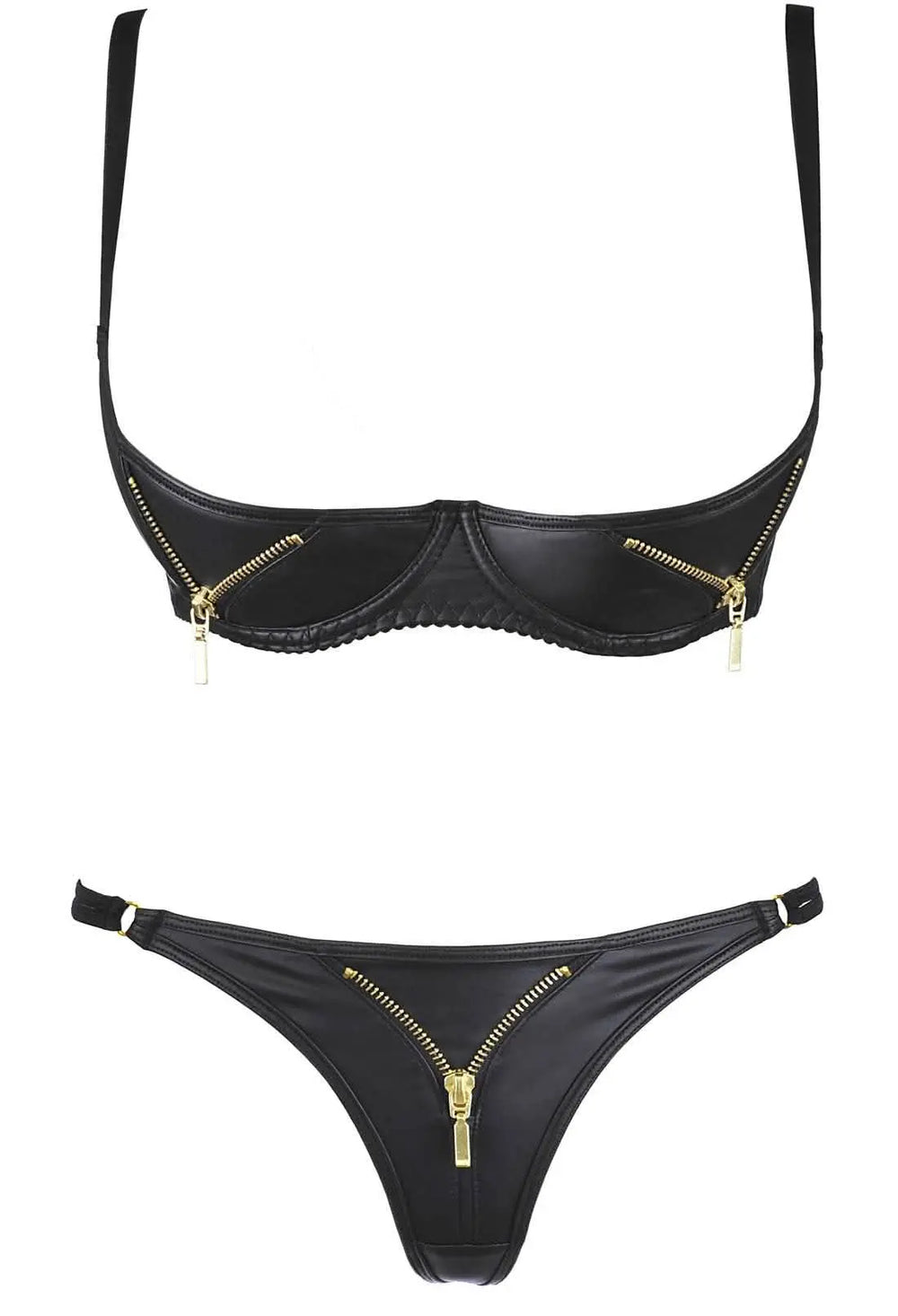 leather bra and gstring set