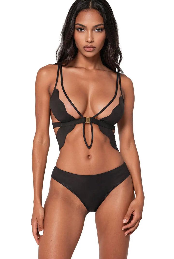 leather adn sheer nude ladies teddy