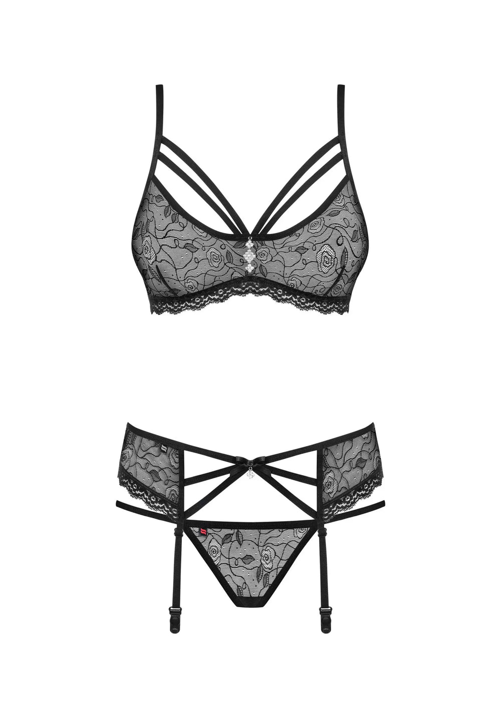 sheer black mesh bra set au