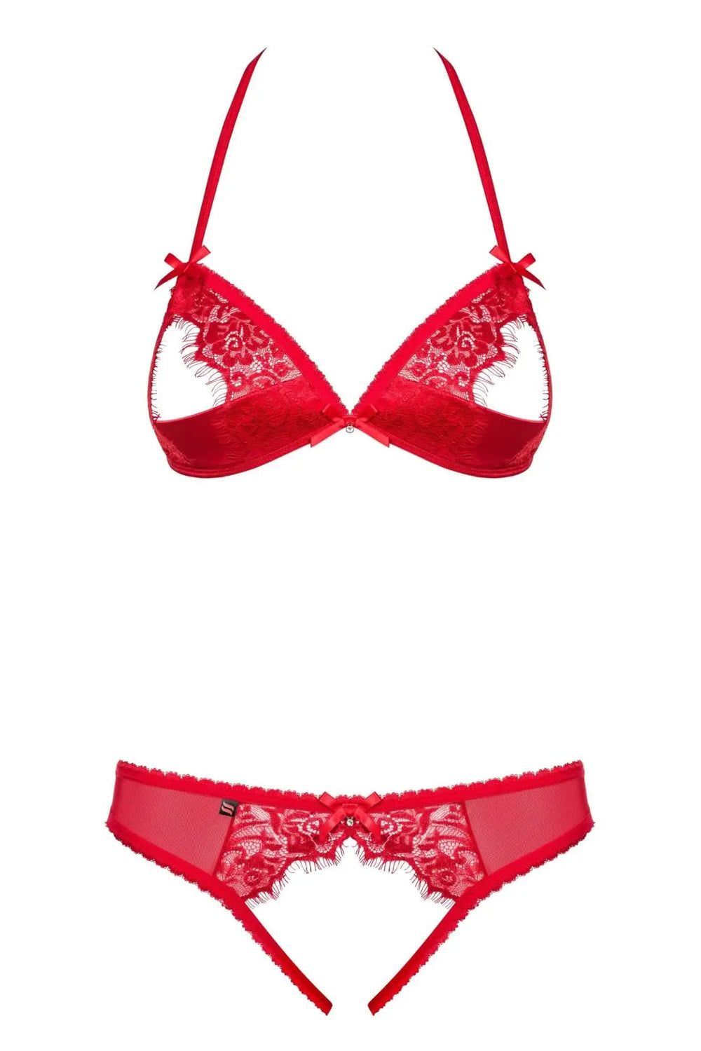 red crotchless lingerie