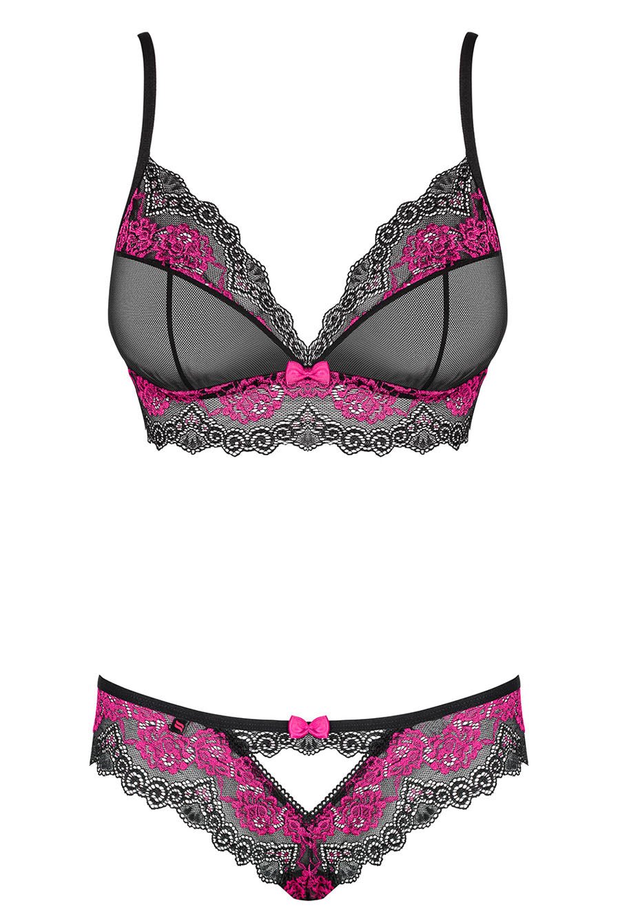 pink and black lingerie
