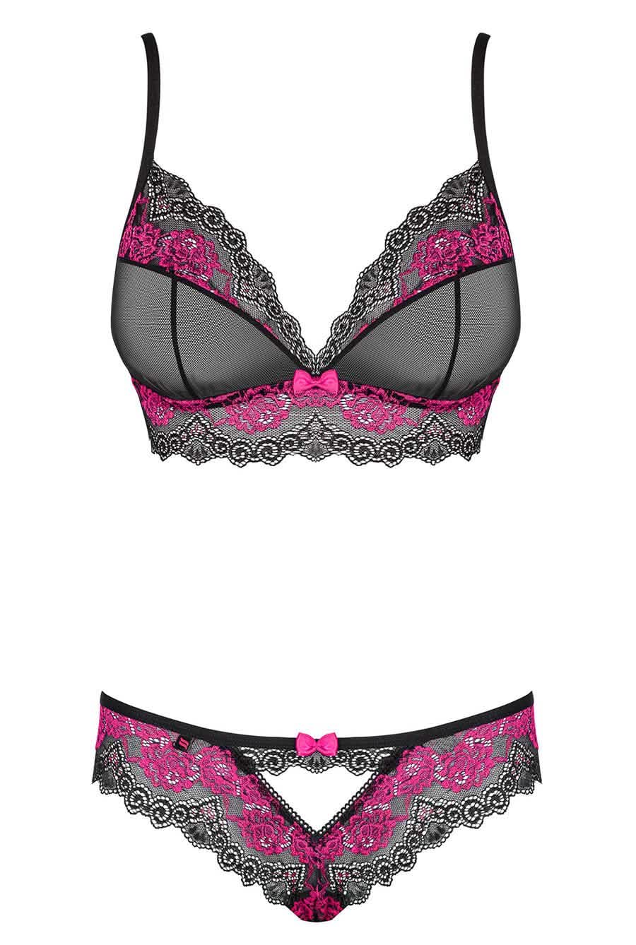 pink and black lingerie