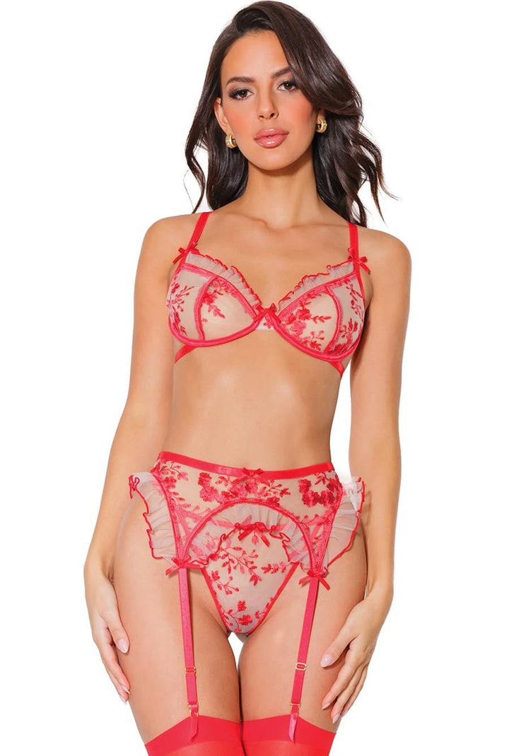 red pretty lingerie set