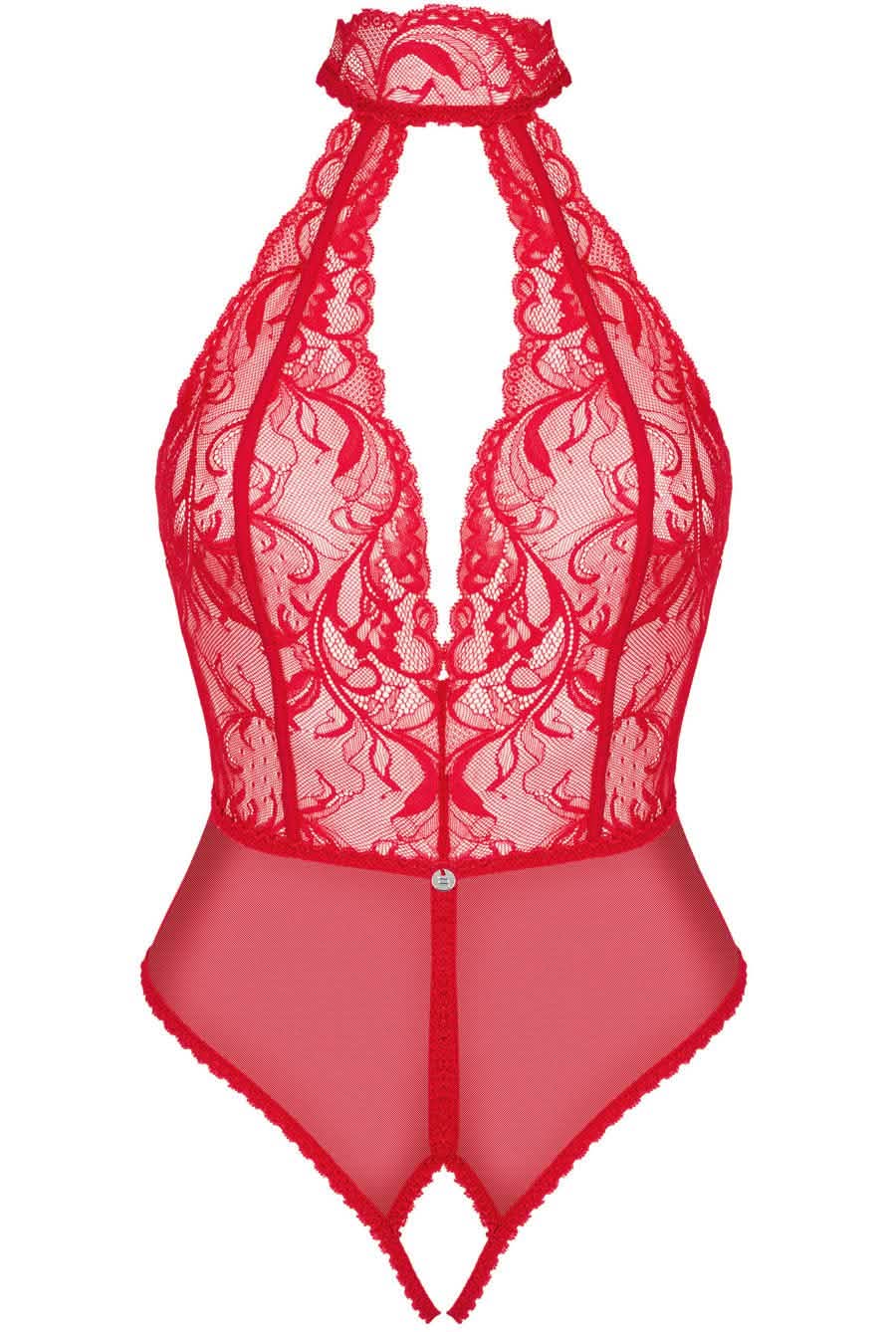 red open crotch teddy