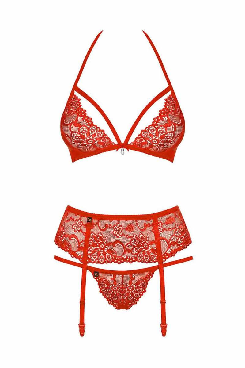 red lace lingerie set
