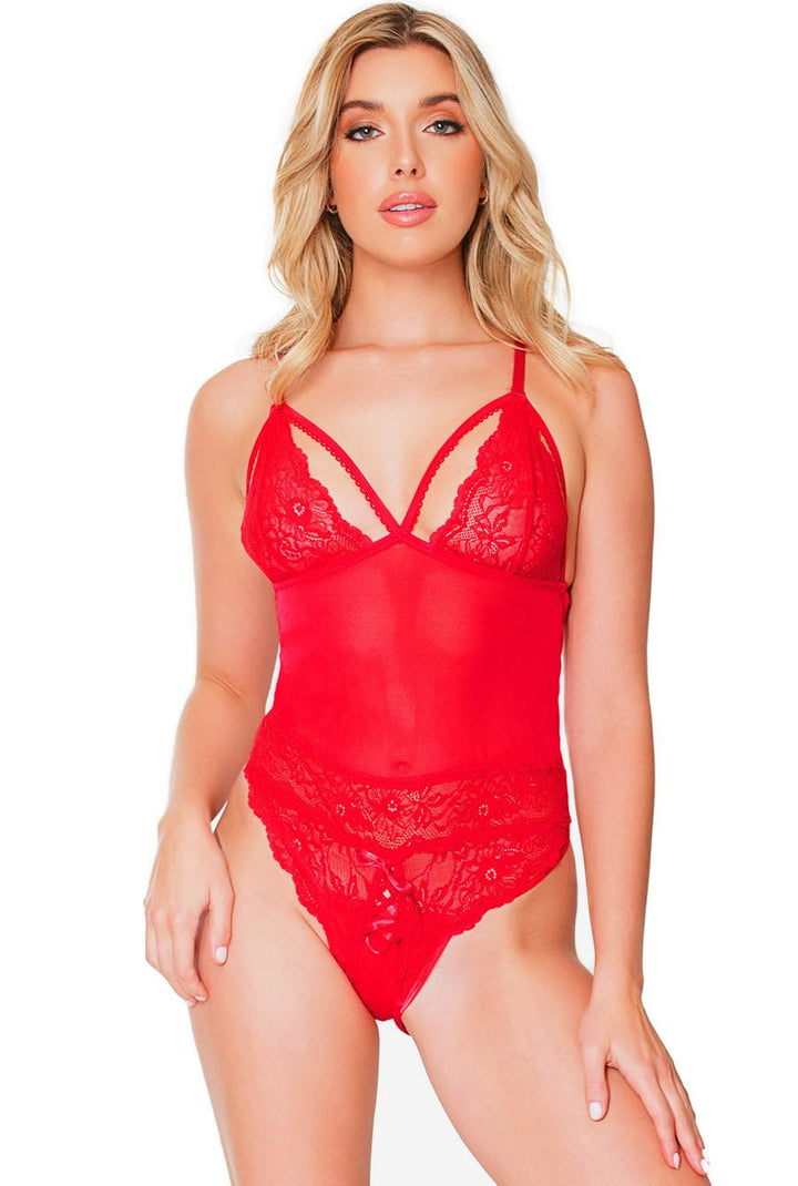 crotchless red lingerie