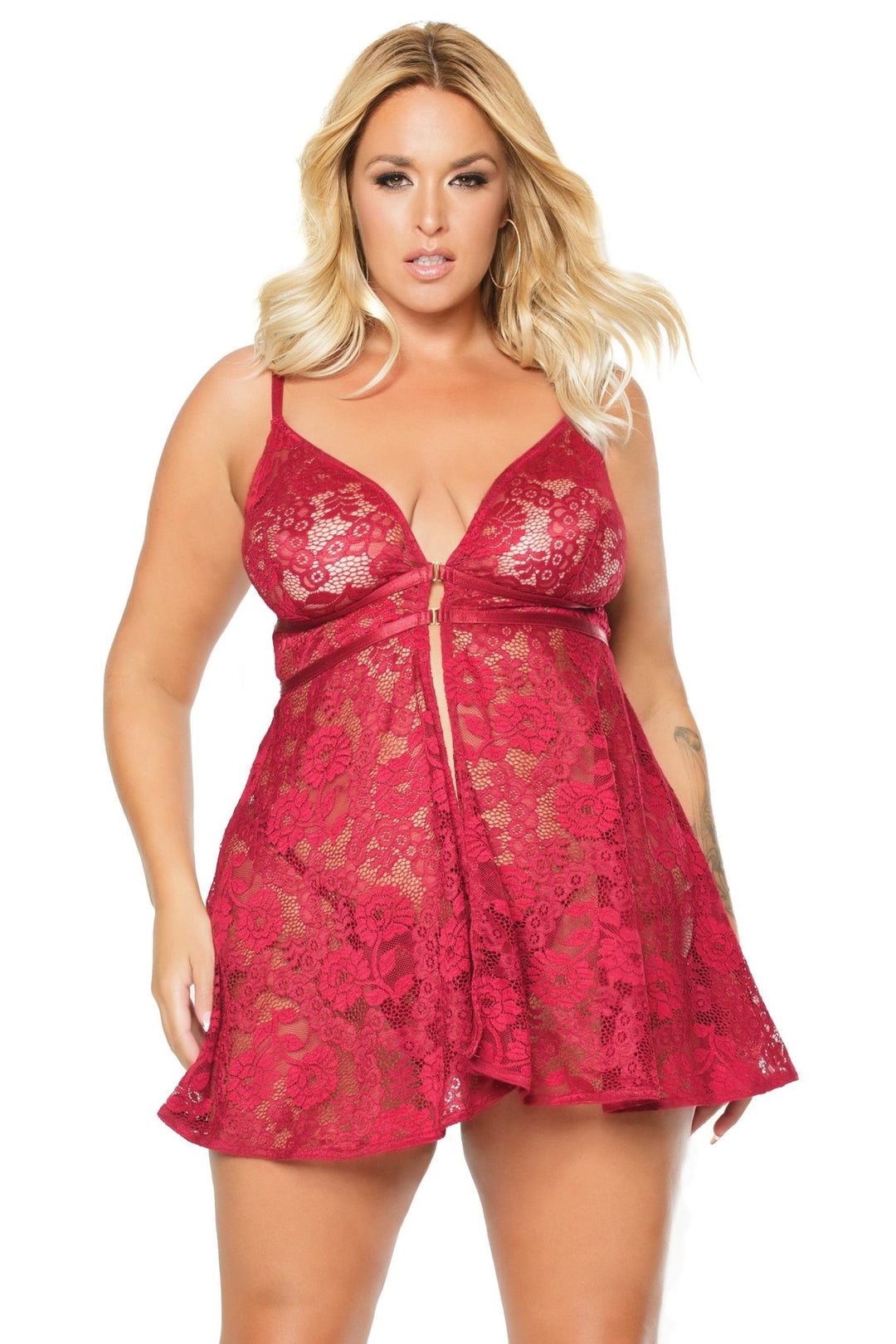 plus size red lingerie