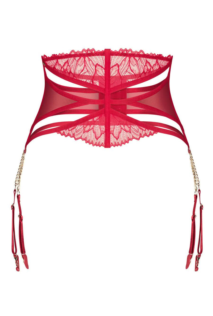 Red Lace Chained Suspender Belt