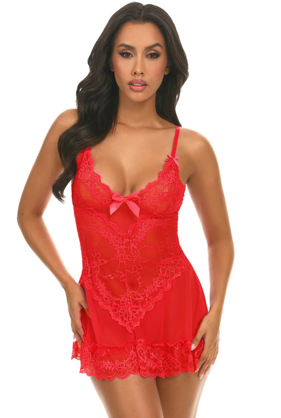 sexy red babydoll set