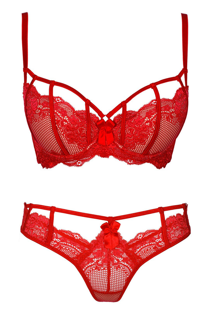 sexy red lingerie set