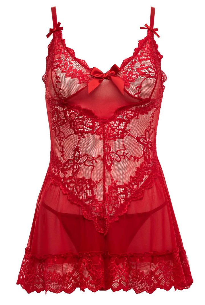 red womens babydoll lingerie