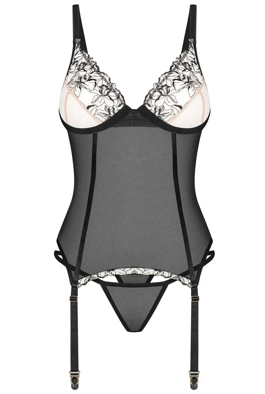 sheer black lace corset