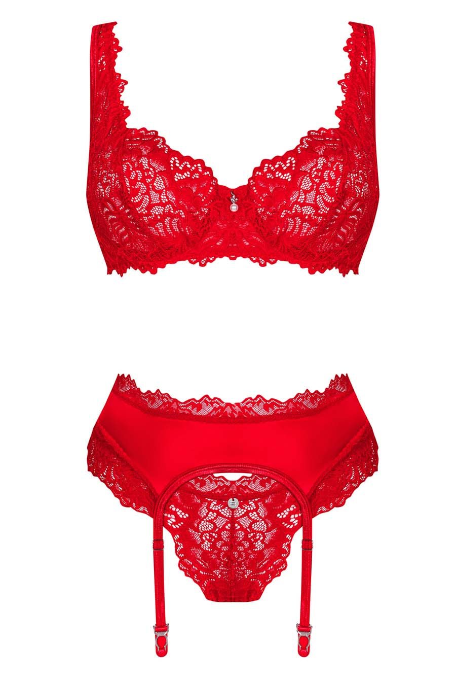 red sexy bra set
