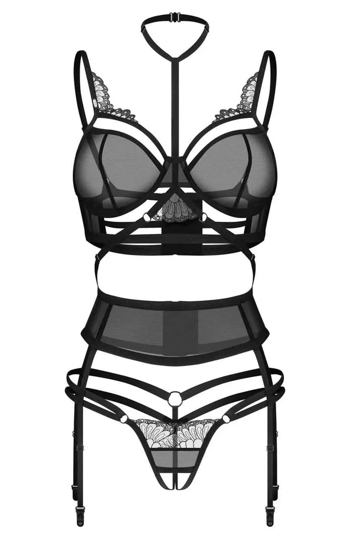 sheer black lingerie set