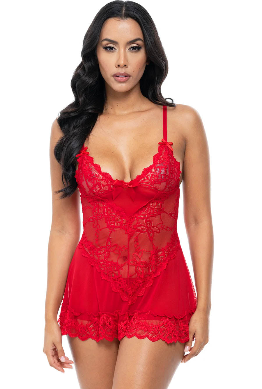 red sexy babydoll lingerie