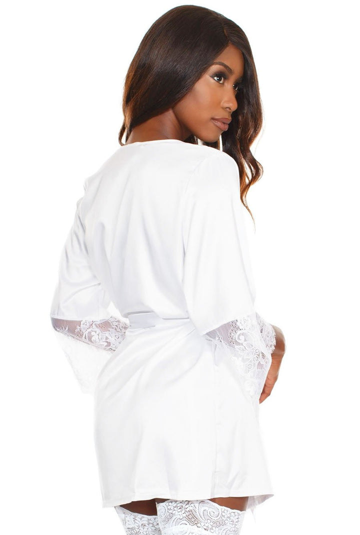 satin robe white
