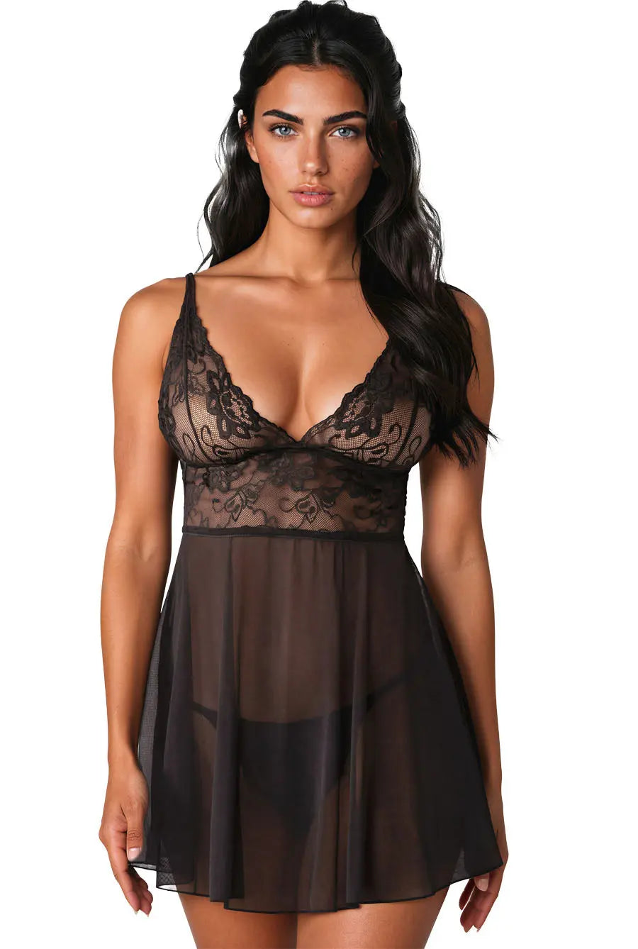 sheer black babydoll lingerie