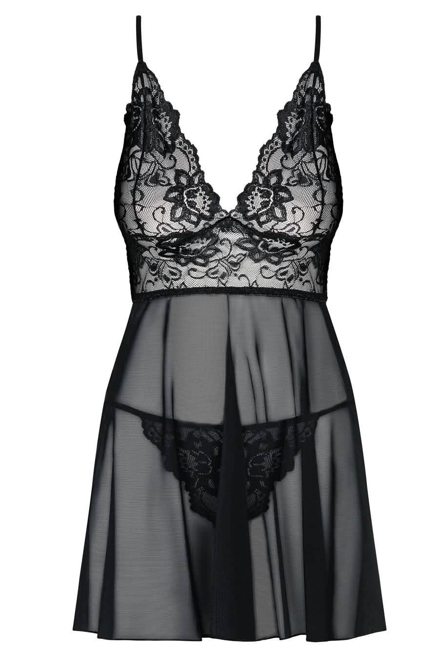 sheer black babydoll