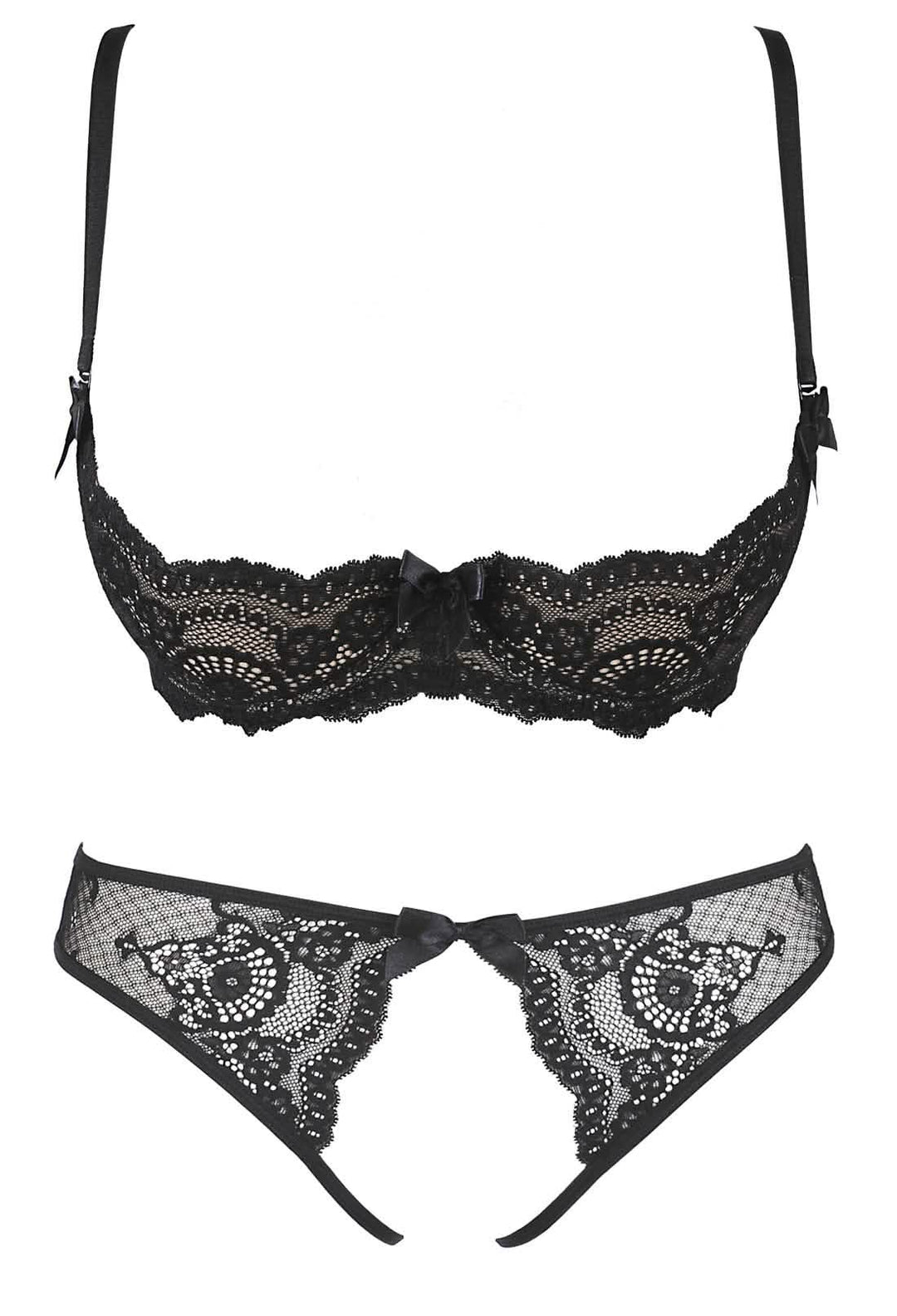 black crotchless lingerie