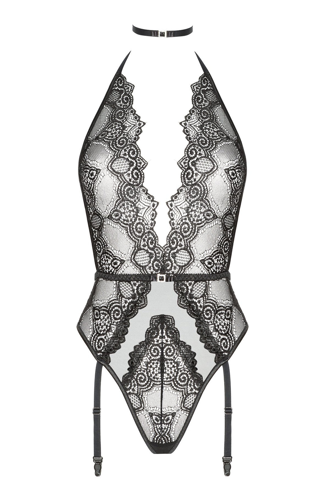 black lace garter lingerie