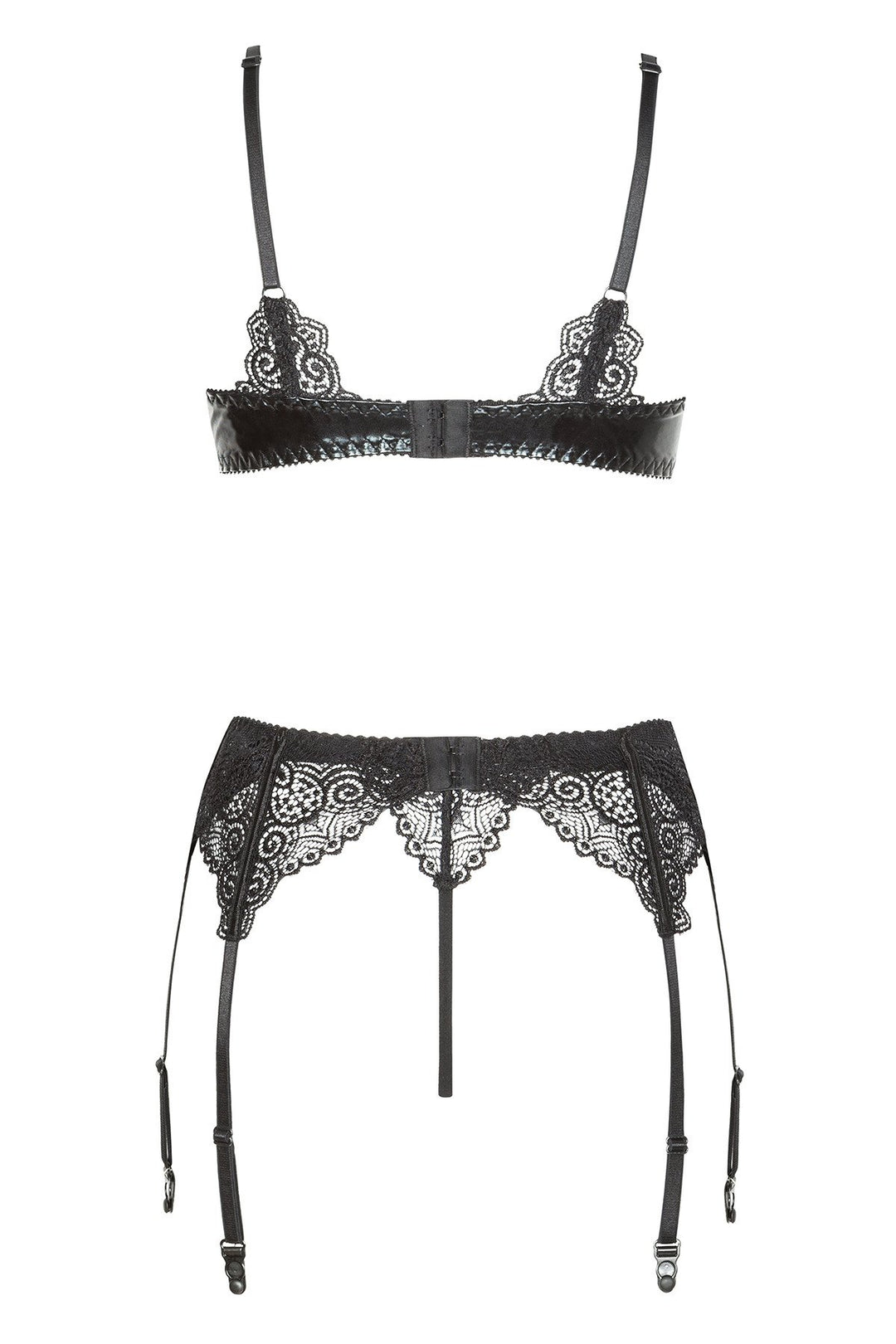 leather and lace lingerie set