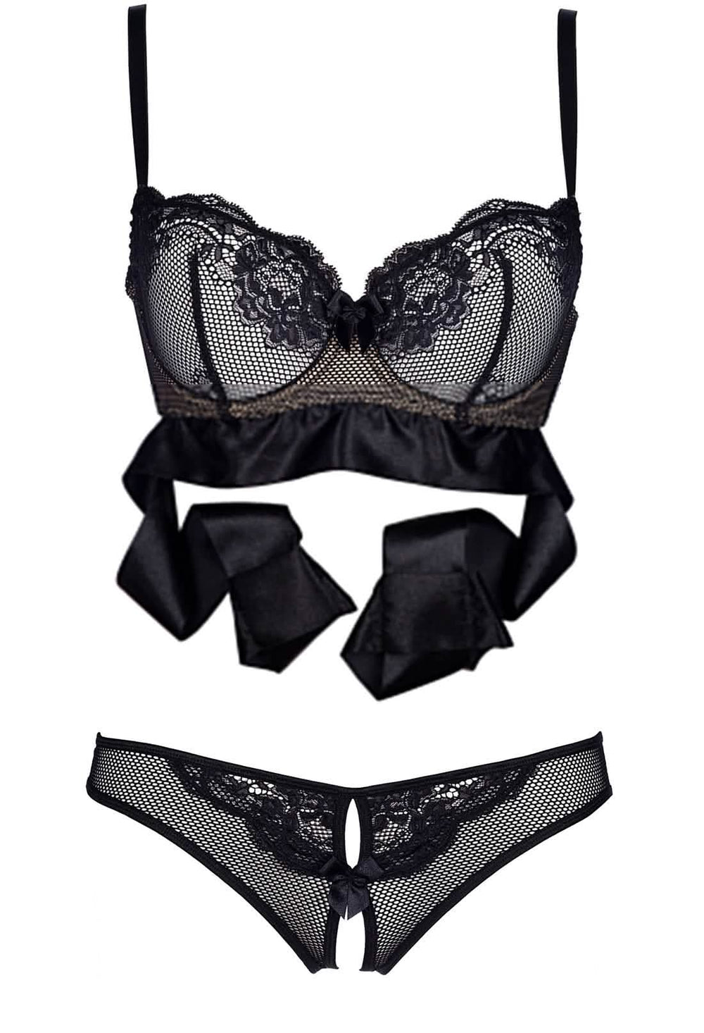 lace crotchless lingerie set