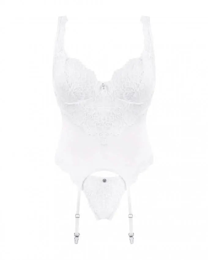 white lace corset