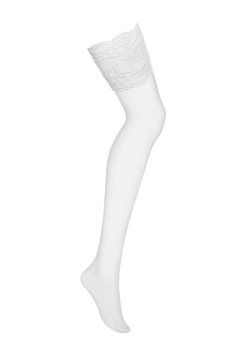 White Lace Top Stockings For Garters Lingerie Seduction